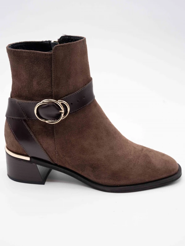 KEMER DETAYLI SÜET-CİLT BOT KAHVE