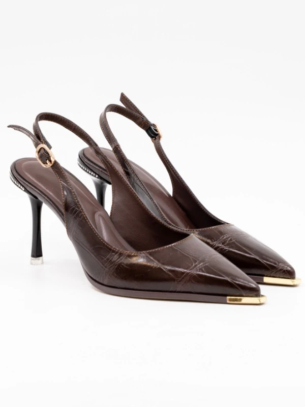 KROKO GOLD DETAY TOPUKLU KAHVE