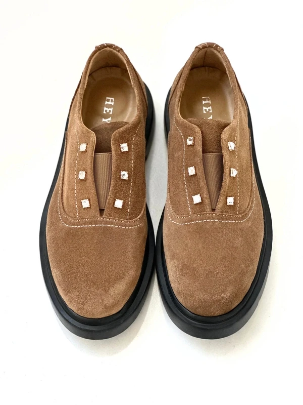 LASTİK DETAY SÜET DERİ LOAFER SİGARO