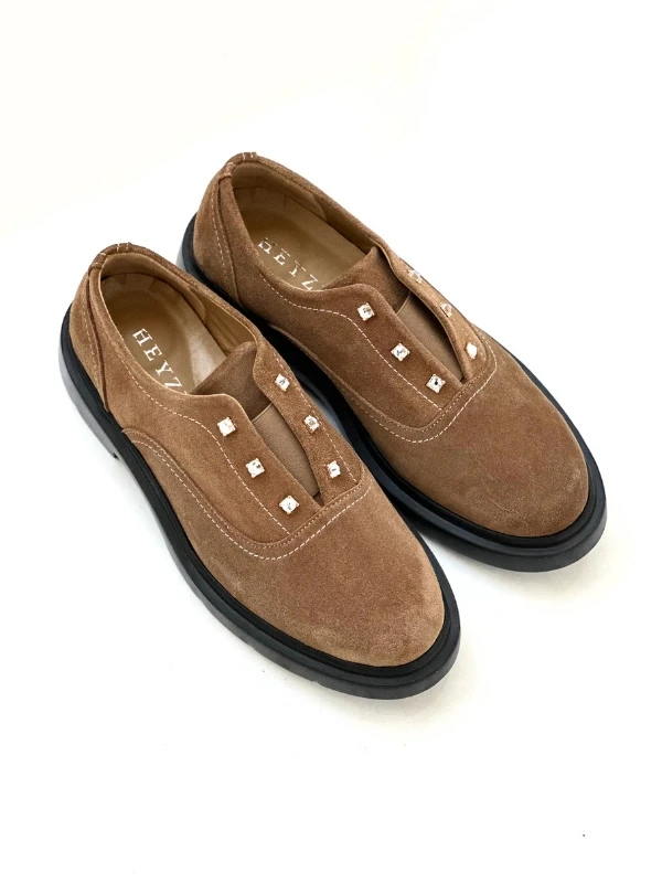 LASTİK DETAY SÜET DERİ LOAFER SİGARO