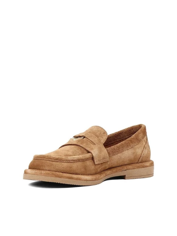 METAL DETAYLI SÜET DERİ LOAFER SİGARO