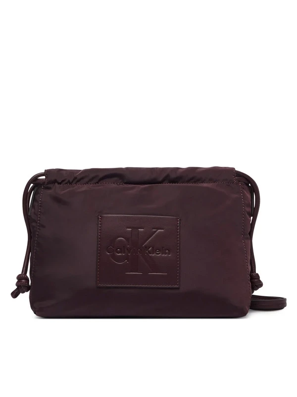 Calvin Klein Nylon Drawstrıng Small Crossbody BORDO