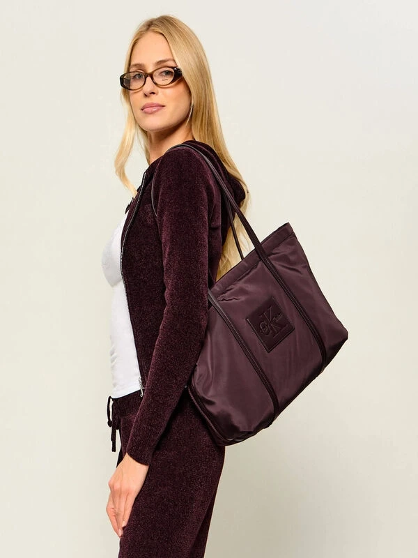 Calvin Klein Nylon Medıum Tote BORDO