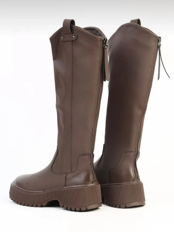 Pierre Cardin KALIN TABAN STREÇ ÇİZME KAHVE