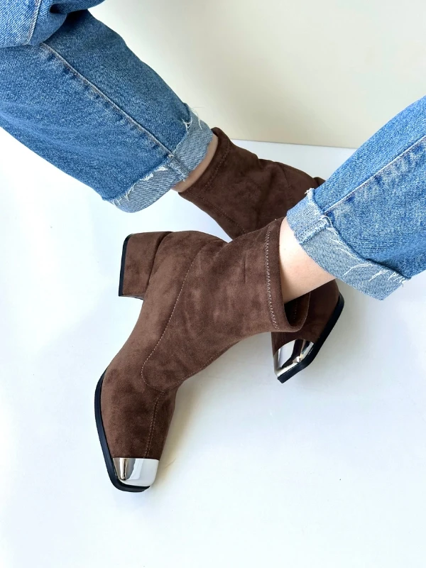 Pierre Cardin METAL DETAY STREÇ BOT KAHVE