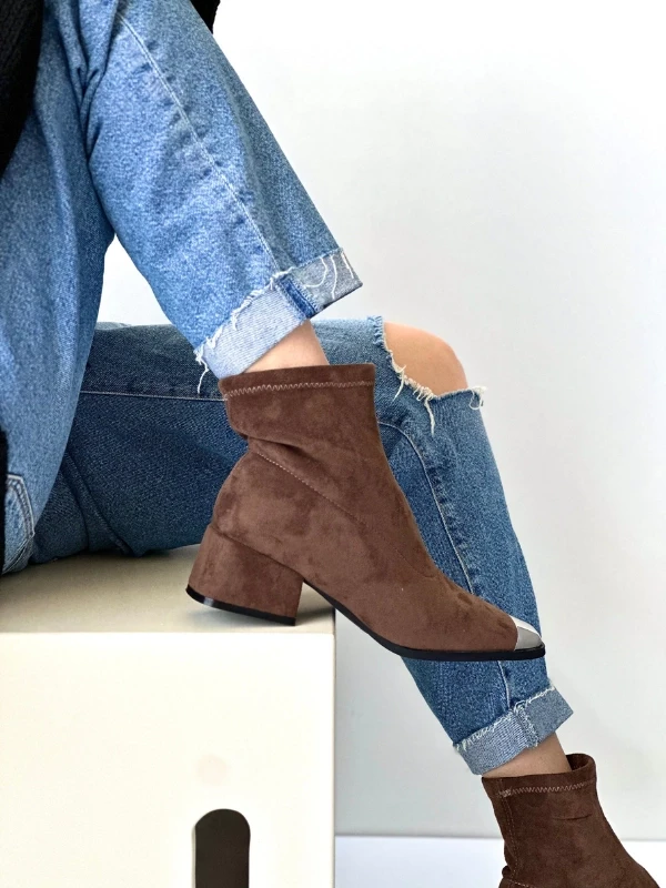 Pierre Cardin METAL DETAY STREÇ BOT KAHVE