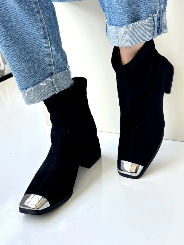 Pierre Cardin METAL DETAY STREÇ BOT SİYAH PC-1197