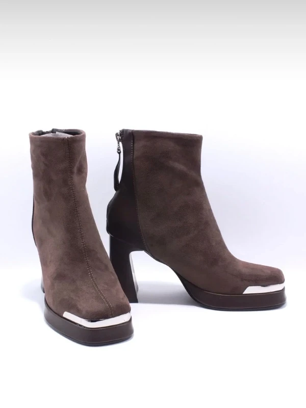 PLATFORM TABAN SÜET DERİ BOT KAHVE