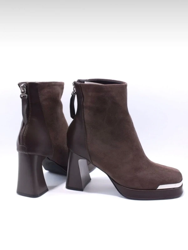 PLATFORM TABAN SÜET DERİ BOT KAHVE