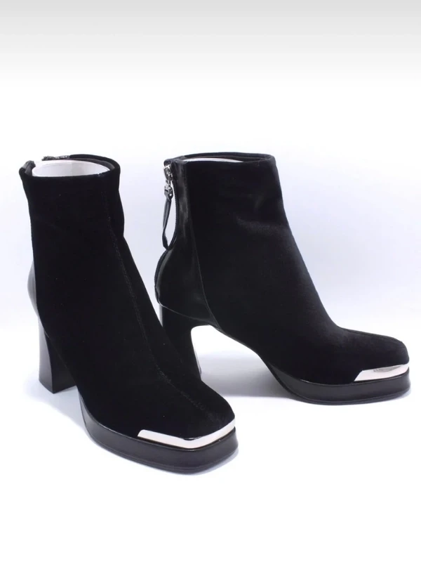 PLATFORM TABAN SÜET DERİ BOT SİYAH