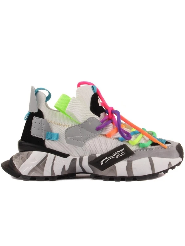 RENKLİ BAĞCIKLI SNEAKER BEYAZ