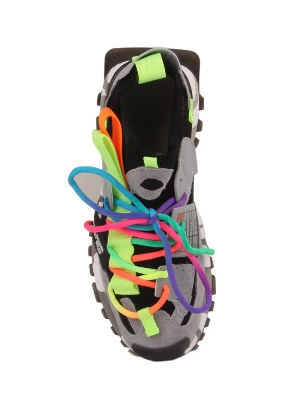 RENKLİ BAĞCIKLI SNEAKER SİYAH