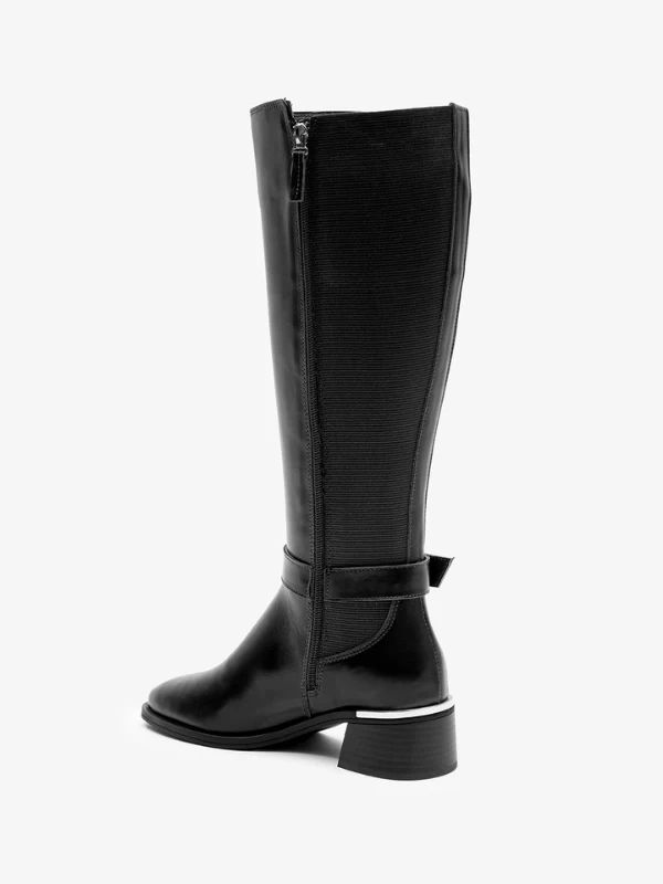 STREÇ DETAY DERİ ÇİZME SİYAH