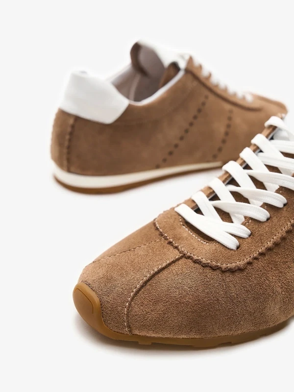 SÜET DERİ SNEAKER KAHVE