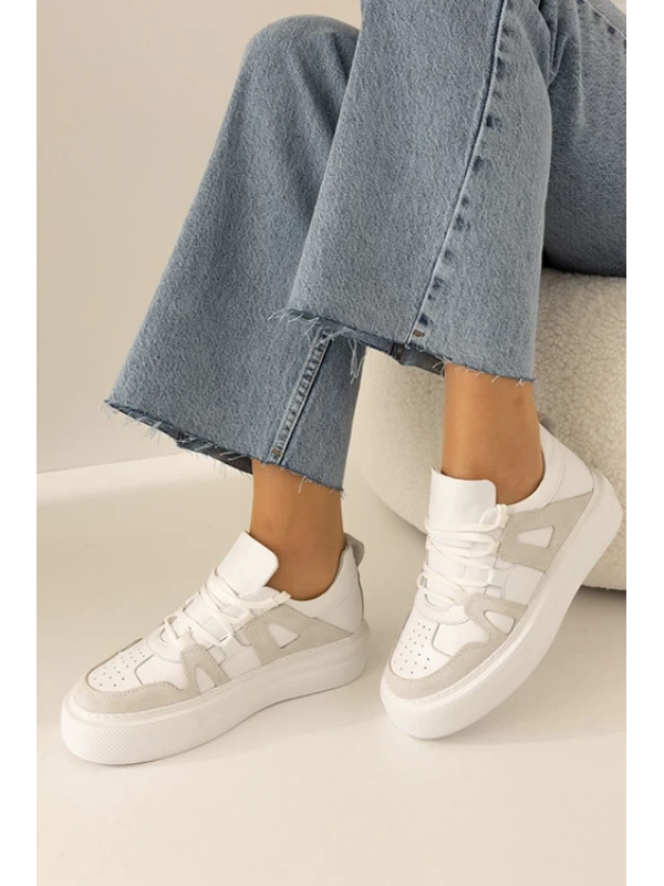 SÜET DETAYLI ÇAPRAZ BAĞCIK SNEAKER