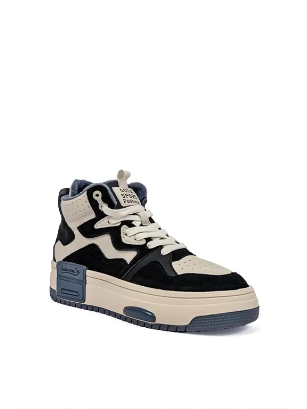 TABAN RENK DETAYLI İÇİ KÜRKLÜ SİYAH