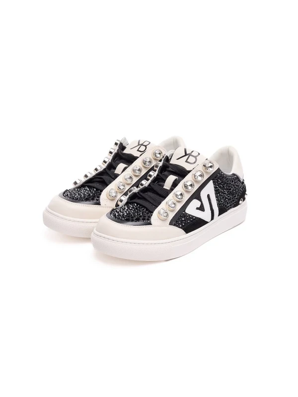 TAŞ DETAYLI SNEAKER SİYAH