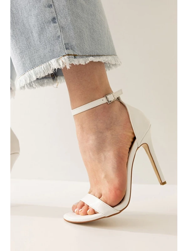TEK BANT YÜKSEK TOPUK AÇIK  BEYAZ