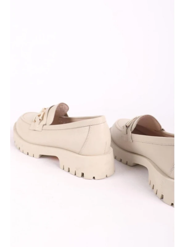 TOKA DETAY DERİ LOAFER KREM