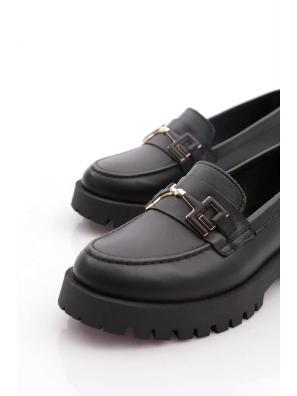 TOKA DETAY DERİ LOAFER SİYAH