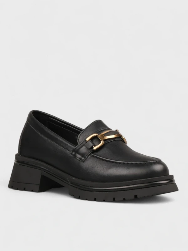 TOKA DETAY DERİ LOAFER SİYAH