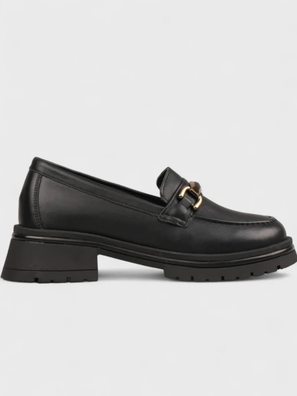 TOKA DETAY DERİ LOAFER SİYAH