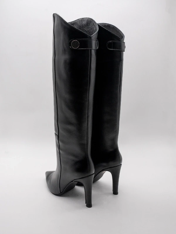 TOKA DETAYLI UZUN ÇİZME SİYAH