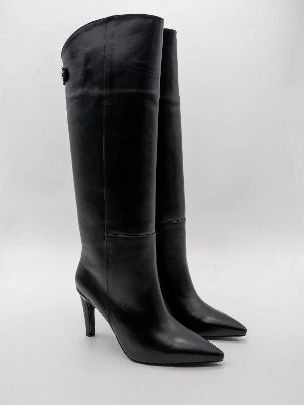 TOKA DETAYLI UZUN ÇİZME SİYAH