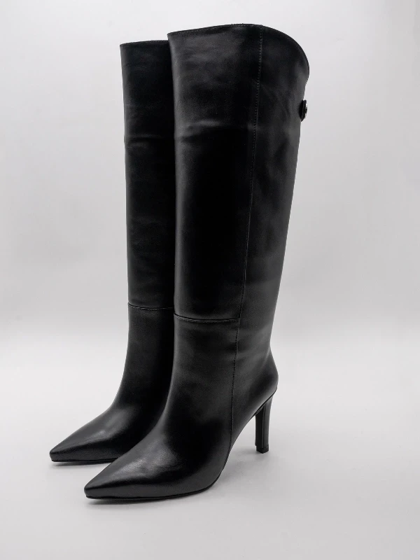 TOKA DETAYLI UZUN ÇİZME SİYAH