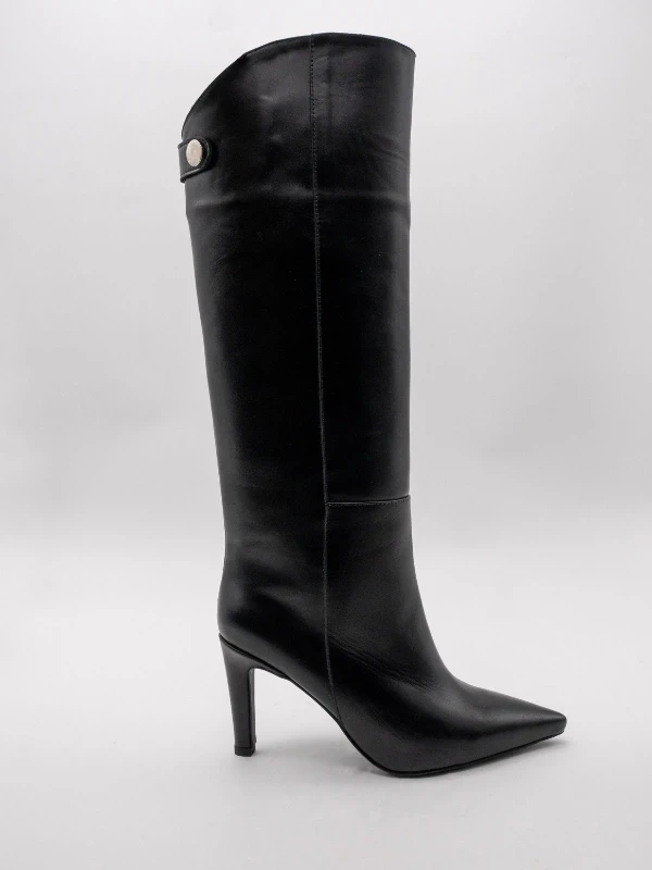 TOKA DETAYLI UZUN ÇİZME SİYAH