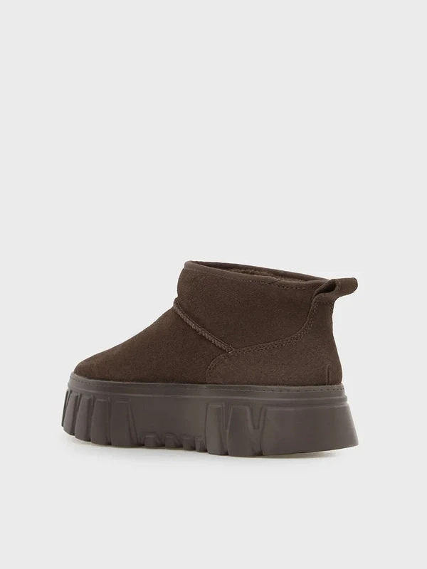Tommy Hilfiger Suede Platform Boots Wl KAHVE