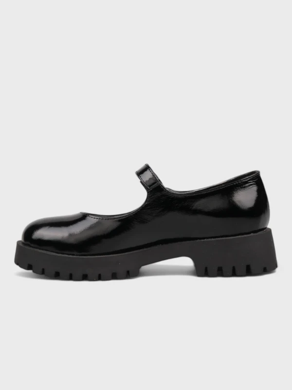 TOPUKLU DERİ LOAFER SİYAH