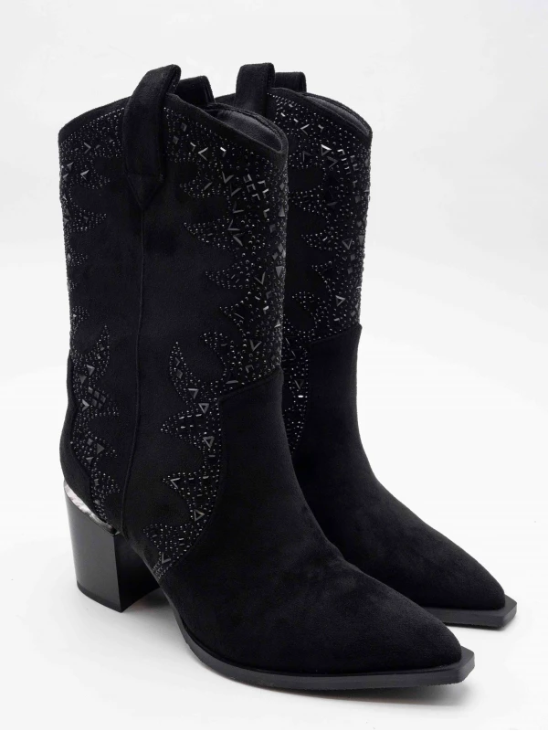 TOPUKLU WESTERN BOT SİYAH