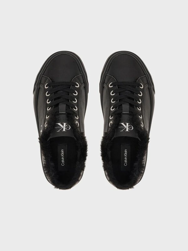 Calvin Klein Vulc Flath Laceup Lth Fur SİYAH