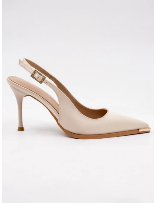 SATEN KUMAŞ TOPUKLU BEJ