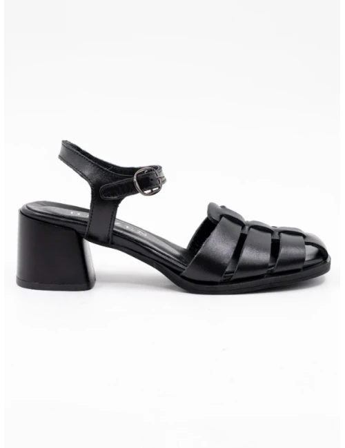 DERİ KADIN SANDALET SİYAH