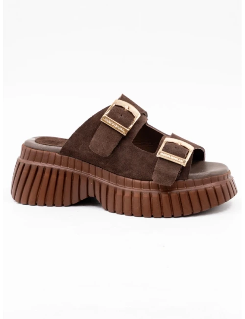 KALIN TABAN DERİ KADIN TERLİK KAHVE