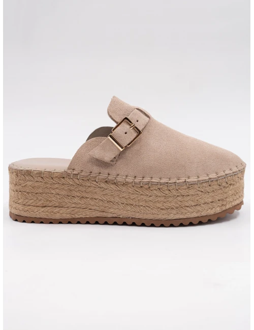 HASIR KALIN TABAN DERİ TERLİK BEJ