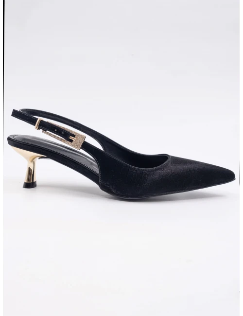 İTHAL KUMAŞ MİNİ TOPUKLU SİYAH