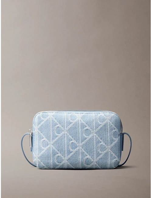 Calvin Klein Emblem Aop Denim Camera Bag BUZ MAVİSİ