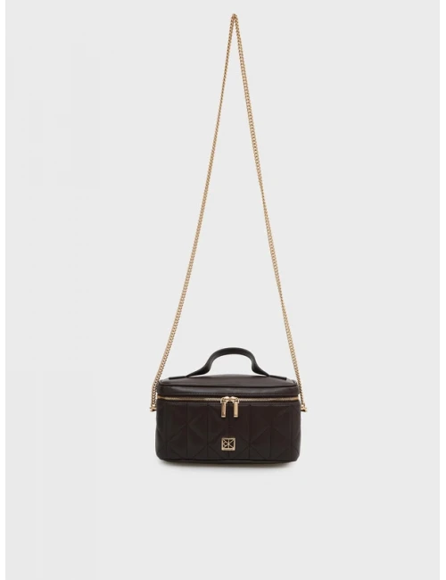 BAL QUILTED BEAUTY CASE ON CHAIN KAHVE