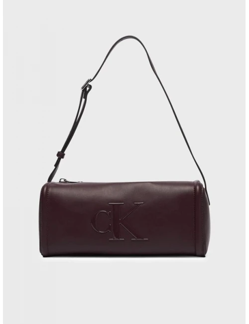 BOLD CK SLOUCHY SHOULDER BAG BORDO