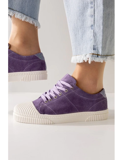 DERİ SNEAKER LİLA