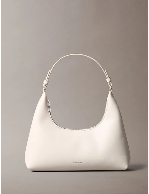 Calvin Klein Foil Logo Shoulder Bag BEYAZ