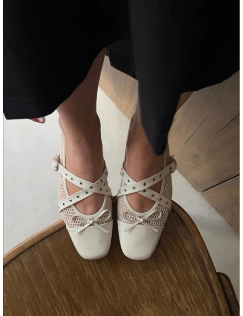 ÇAPRAZ BANTLI FİLELİ BABET KREM