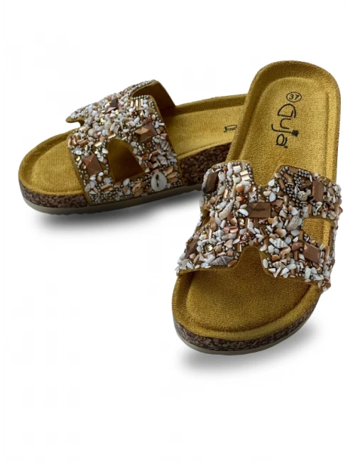 DENİZ KABUĞU DETAYLI TERLİK SARI