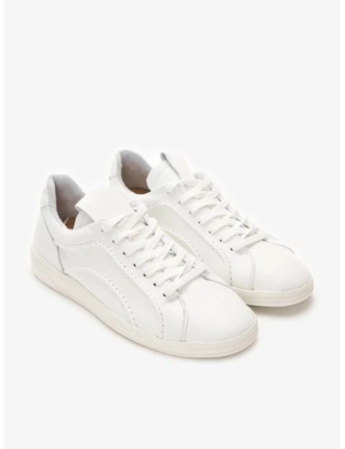 DİKİŞ DETAYLI DERİ SNEAKER BEYAZ