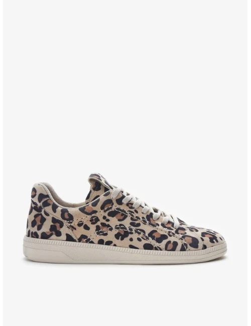 DİKİŞ DETAYLI DERİ SNEAKER LEOPAR