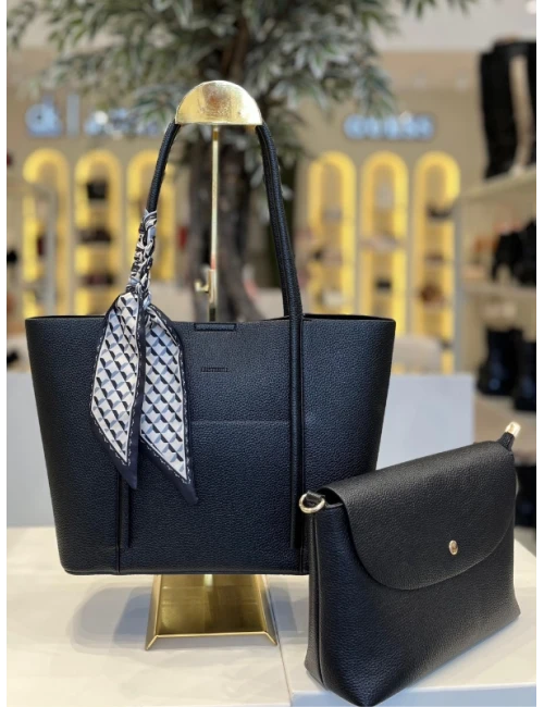 FULAR DETAYLI KADIN ÇANTA SİYAH