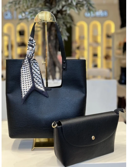 HEYZEN FULAR DETAYLI KADIN ÇANTA SİYAH